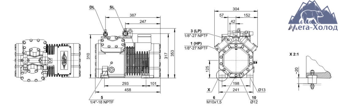 схема агрегата bitzer-4cc-6-2y